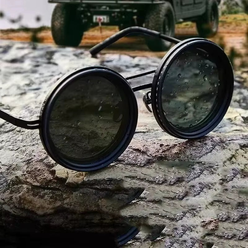 Handmade ND9 Adjustable Dimming Sunglasses Retro (UV400 Polarized)
