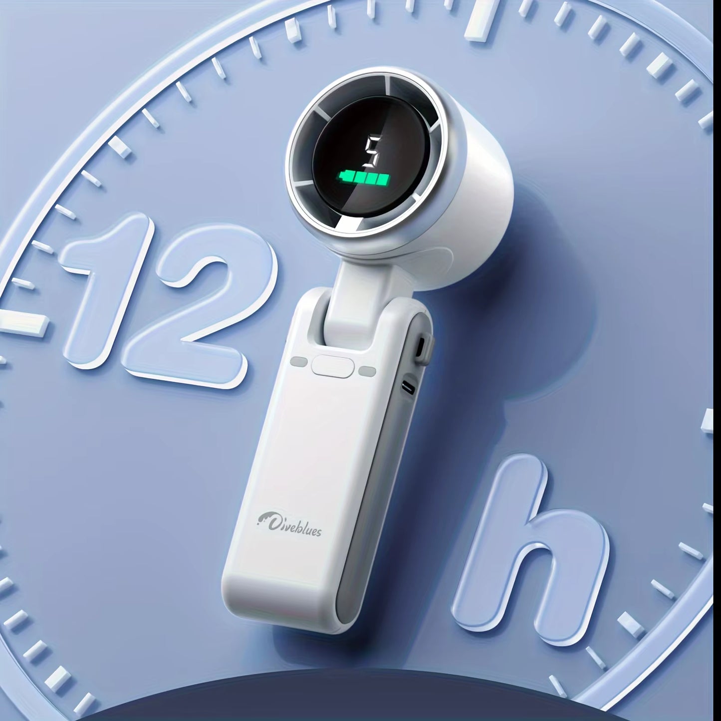 2025 New Hanging Neck Outdoor 180 Degree Folding Desktop Mini Fan Hand-Held Folding High-Speed Powerful Turbo Fan